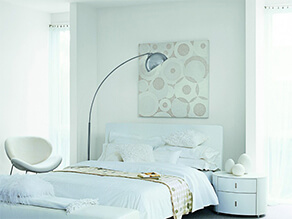 Modern clean white bedroom project